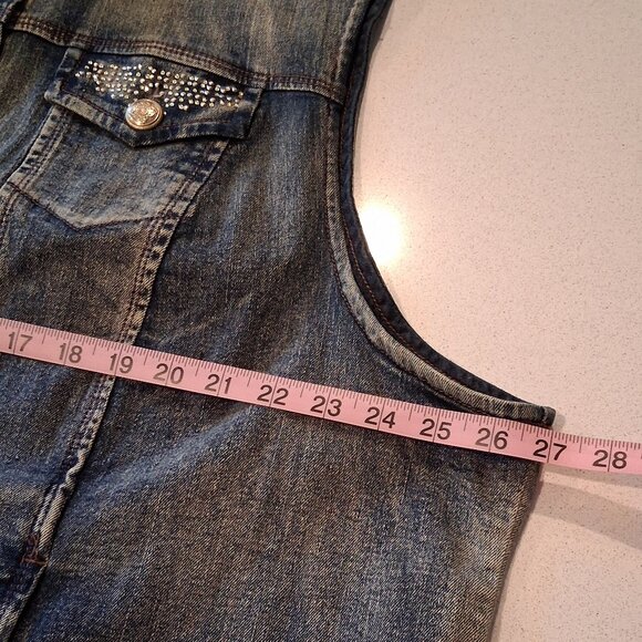 Back In The Saddle Blue Denim Vest Women's Size 2X - Picture 8 of 16